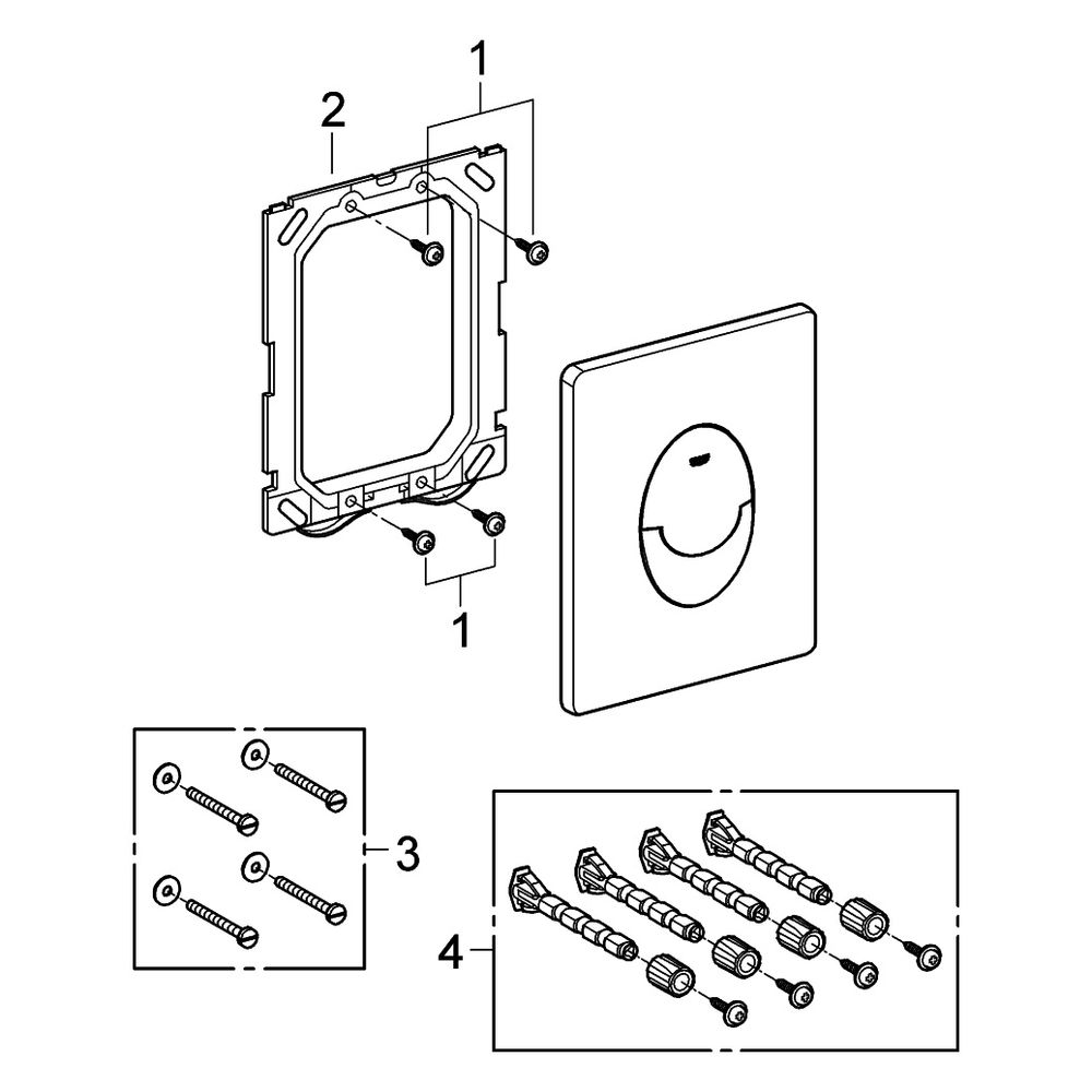Grohe Skate Air WC-Betätigung, 156x197mm, senkrechte Montage, 2-Mengen- und Start/Stopp... GROHE-38505KF0 4005176784132 (Abb. 9)