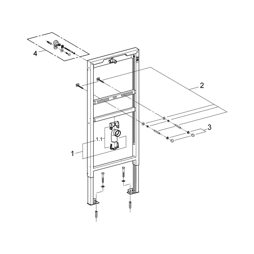 Grohe Urinal-Element Rapid SL, 1,13m und 1,30m Bauhöhe, für Vorwand- oder Ständerwandmo... GROHE-38517001 4005176863974 (Abb. 5)