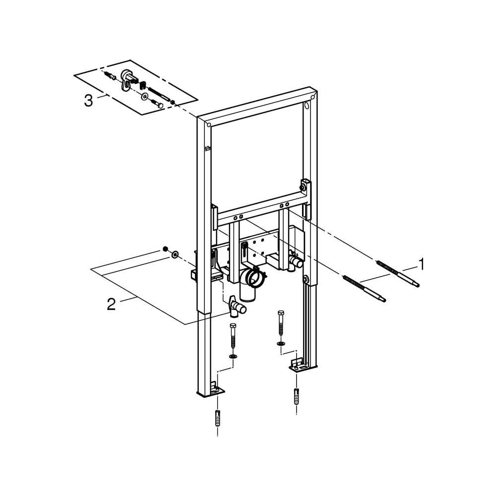 Grohe Bidet-Element Rapid SL, 0,82m Bauhöhe, für Vorwand- oder Ständerwandmontage, 2 sc... GROHE-38543000 4005176291258 (Abb. 5)