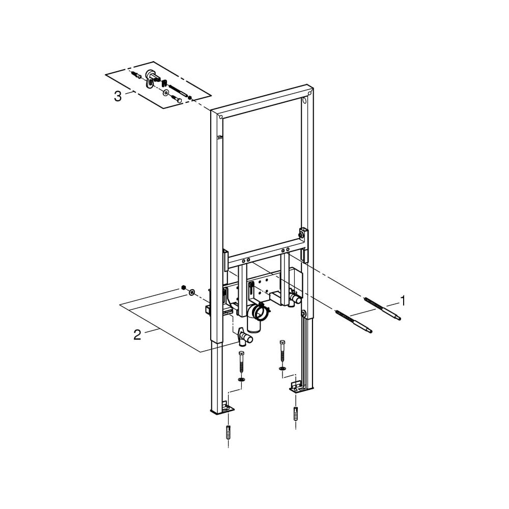 Grohe Bidet-Element Rapid SL, 1,13m Bauhöhe, für Vorwand- oder Ständerwandmontage, senk... GROHE-38553001 4005176863813 (Abb. 5)
