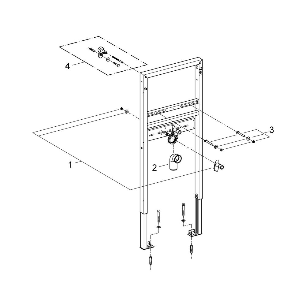 Grohe Rapid SL Waschtisch-Element, 1,13m Bauhöhe, für Vorwand- oder Ständerwandmontage,... GROHE-38554001 4005176863806 (Abb. 6)