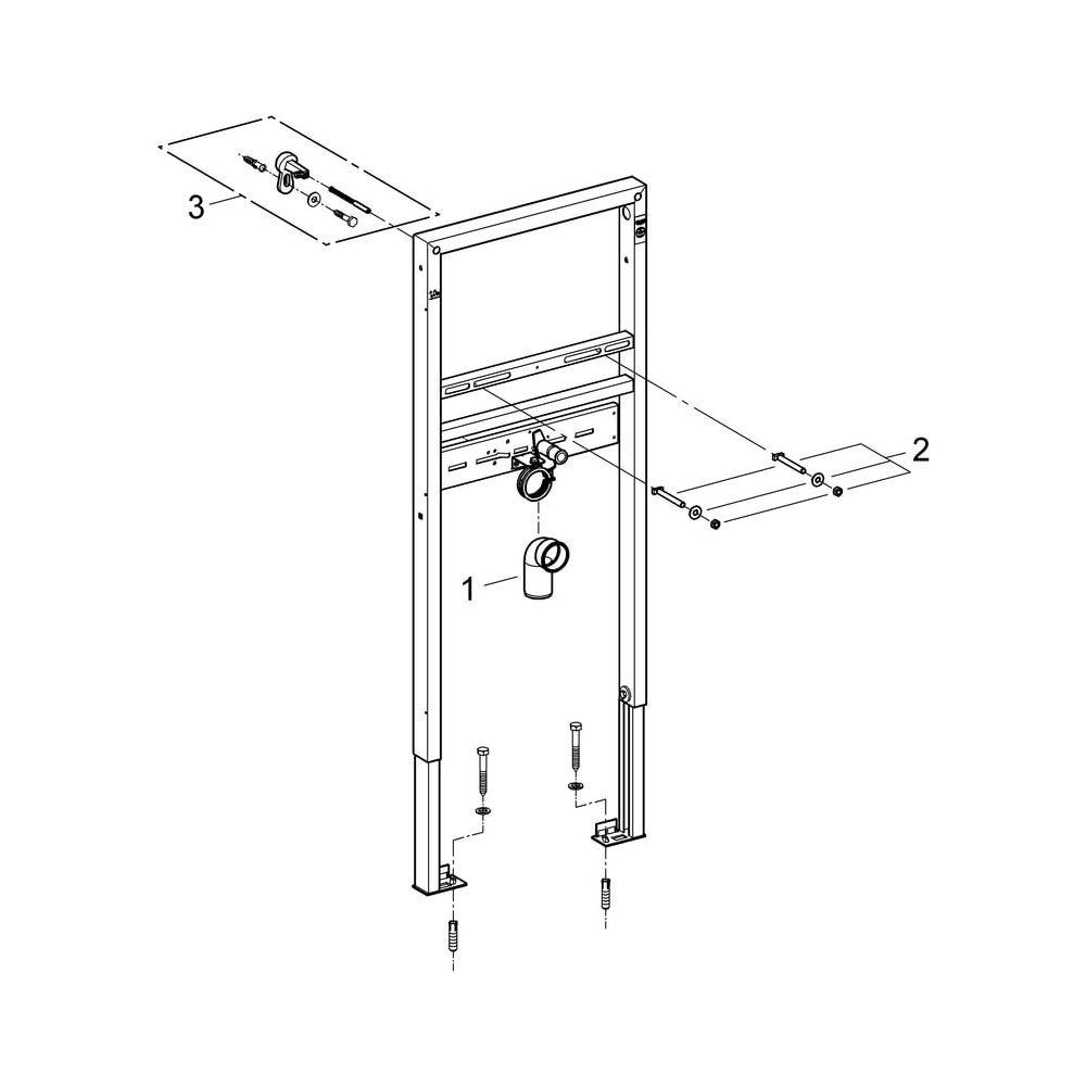 Grohe Waschtisch-Element Rapid SL, 1,13m Bauhöhe, für Einlochbatterie, für Vorwand- ode... GROHE-38557001 4005176863783 (Abb. 6)