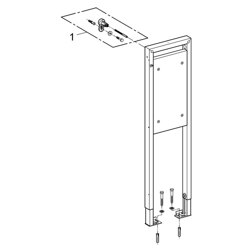 Grohe Halte-Element Rapid SL, 1,13m Bauhöhe, 0,31m breit, für Stütz- und Haltegriffe, V... GROHE-38559001 4005176863776 (Abb. 5)
