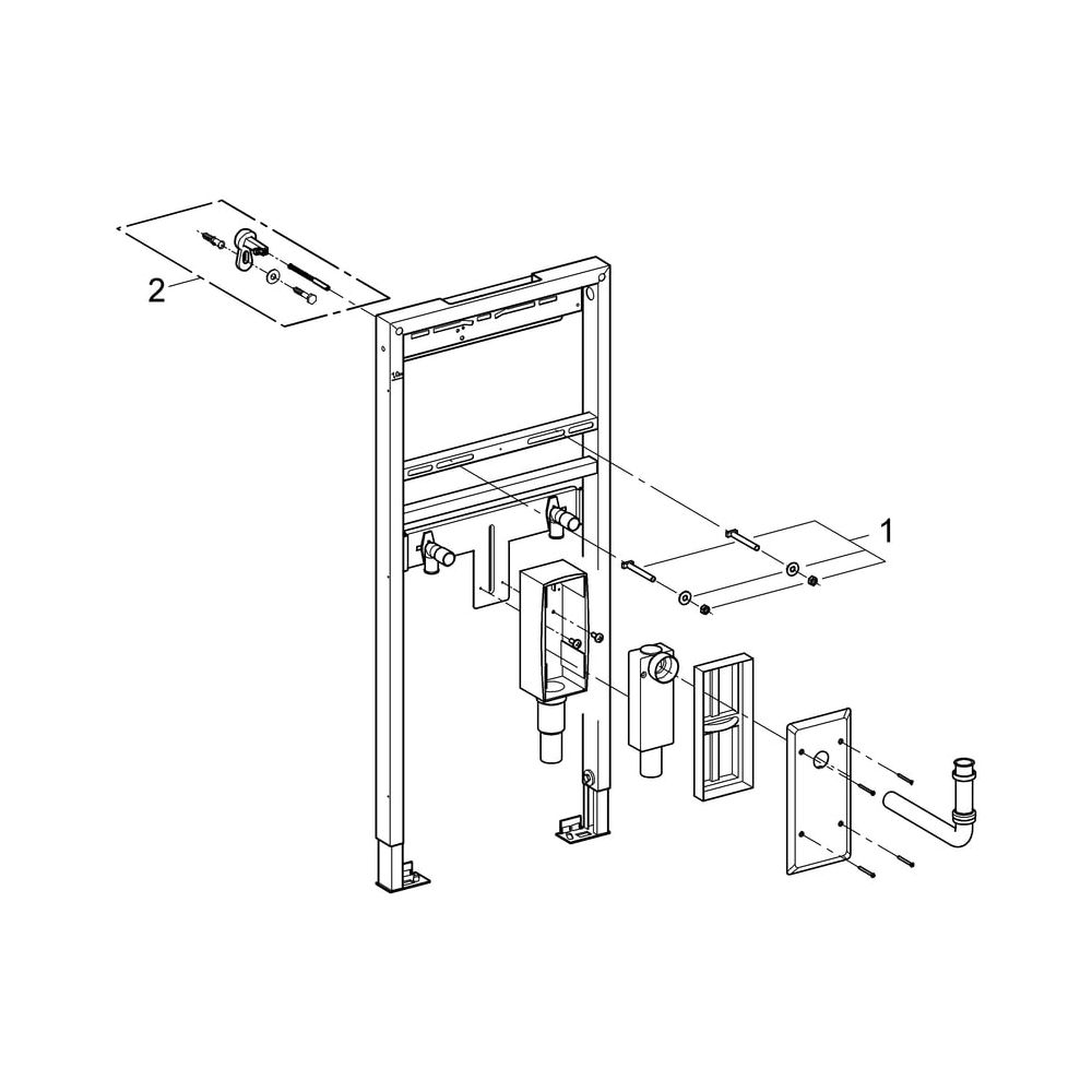 Grohe Rapid SL Waschtisch-Element, 1,13m Bauhöhe, für Vorwand- oder Ständerwandmontage,... GROHE-38625001 4005176863585 (Abb. 5)