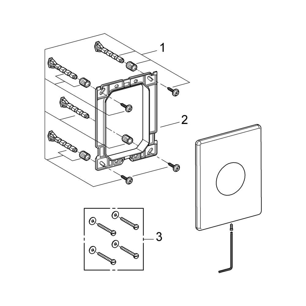 Grohe Skate WC-Betätigung, 156x197mm für 1-Mengen-Betätigung, senkrechte Montage, Edel... GROHE-38672SD0 4005176296468 (Abb. 11)