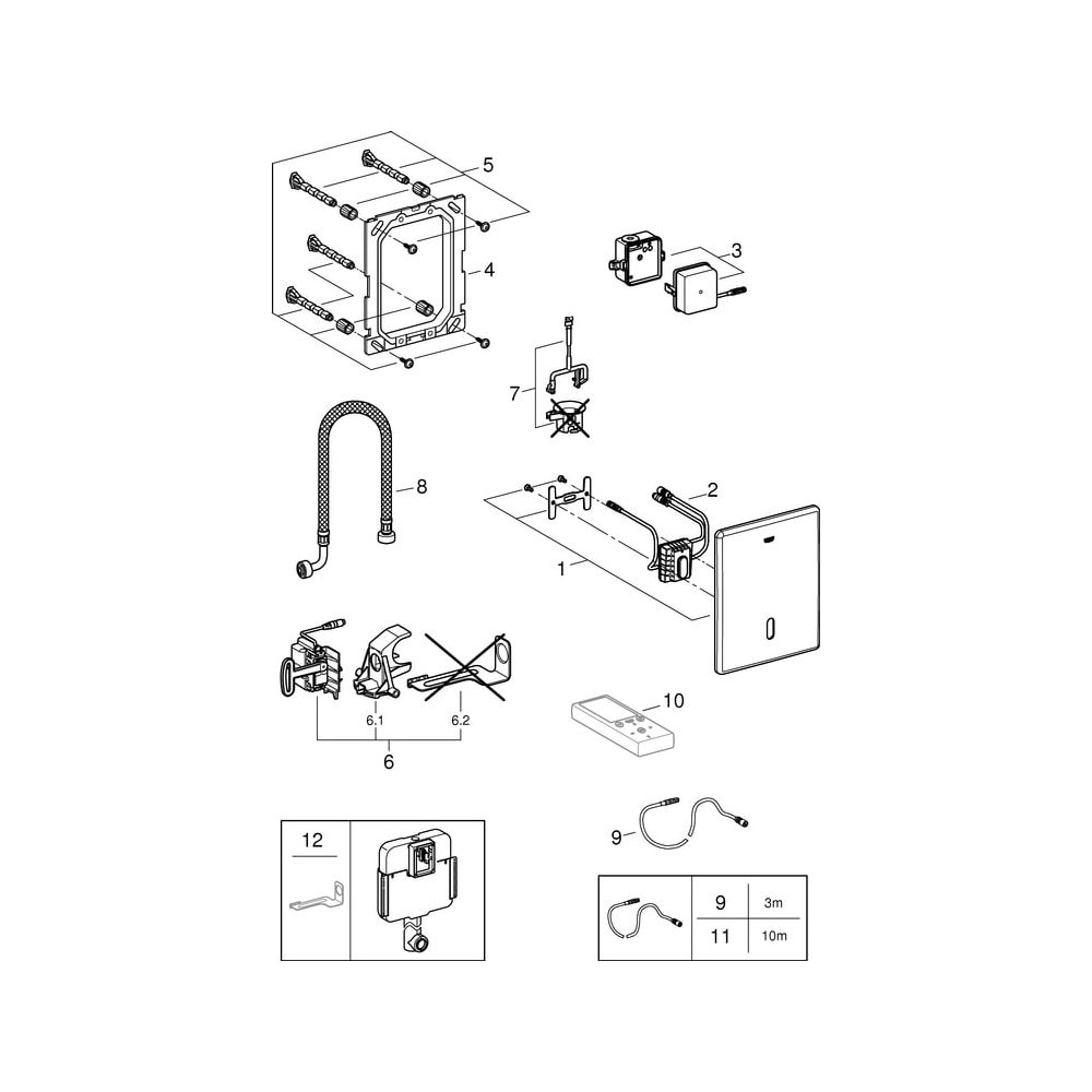 Grohe Tectron Skate Infrarot-Elektronik für WC-Spülkasten GD 2, mit Trafo 100-230V AC, ... GROHE-38698SD1 4005176929571 (Abb. 8)