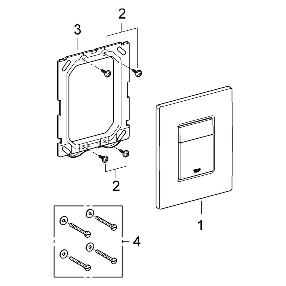 Grohe Skate Cosmopolitan WC-Betätigung, 156x197mm, senkrechte und waagerechte Montage, ... GROHE-38732A00 4005176339110 (Abb. 8)