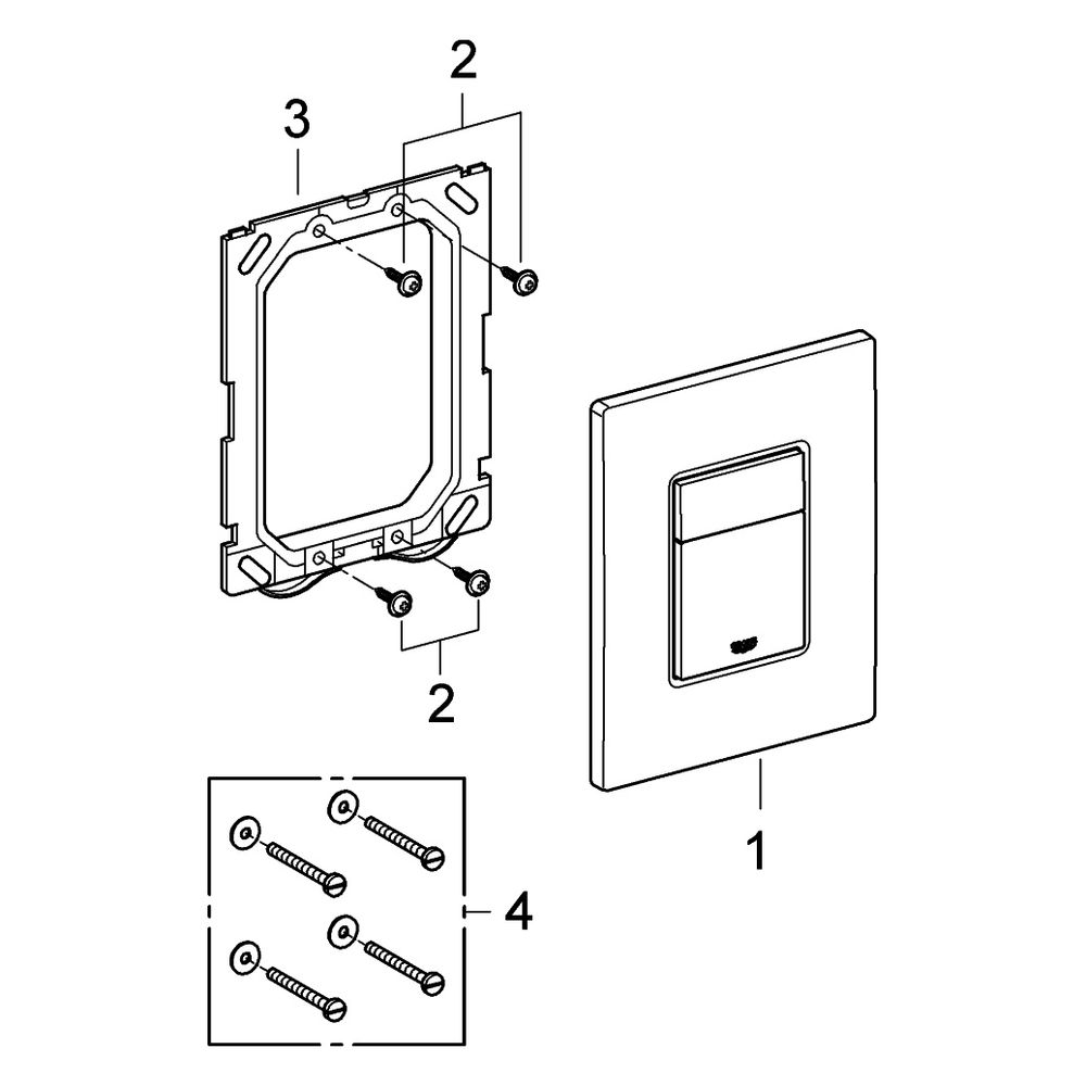 Grohe Skate Cosmopolitan WC-Betätigung, 156x197mm, senkrechte und waagerechte Montage,... GROHE-38732KF0 4005176784125 (Abb. 13)