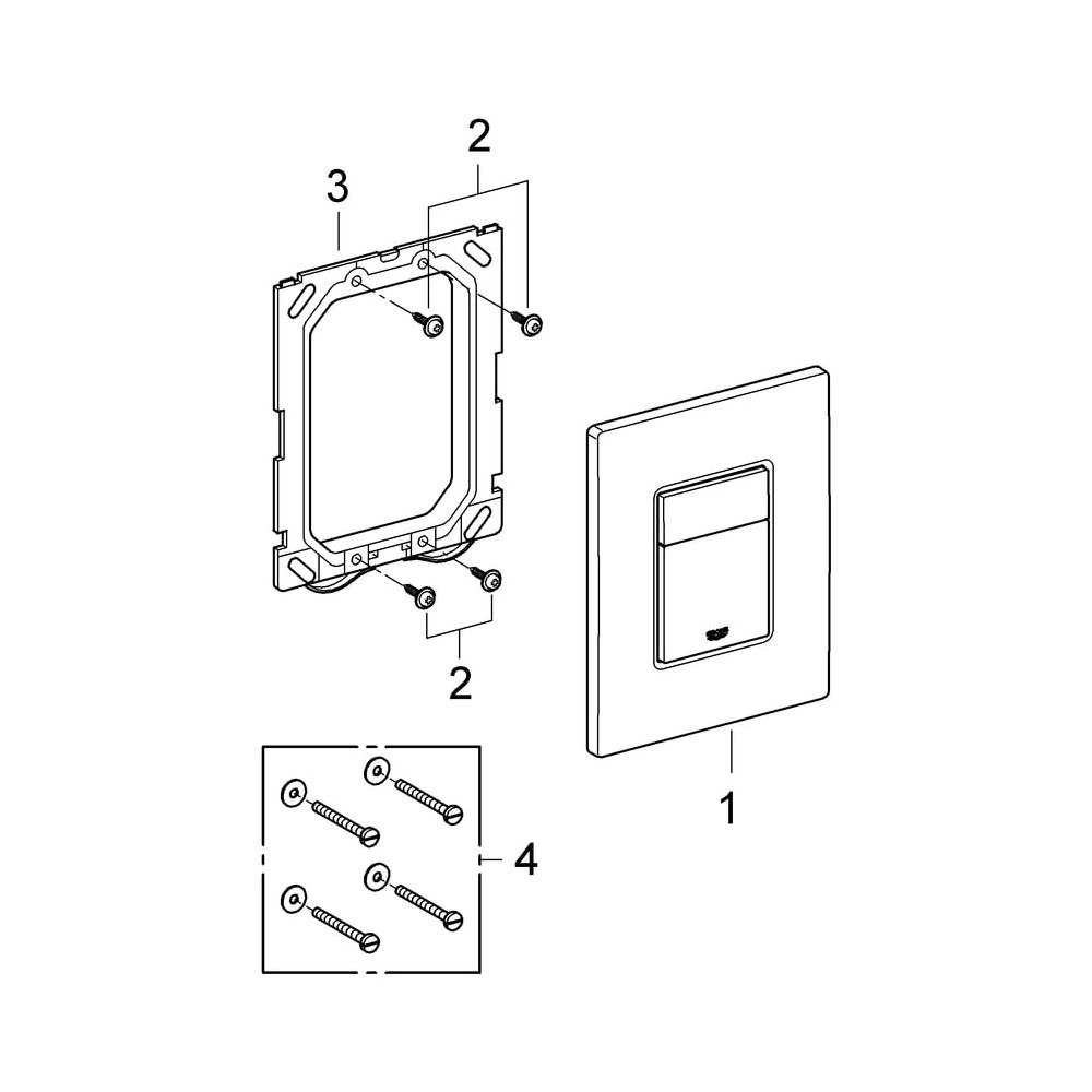 Grohe Skate Cosmopolitan WC-Betätigung, 156x197mm, senkrechte und waagerechte Montage,... GROHE-38732SH0 4005176836138 (Abb. 10)