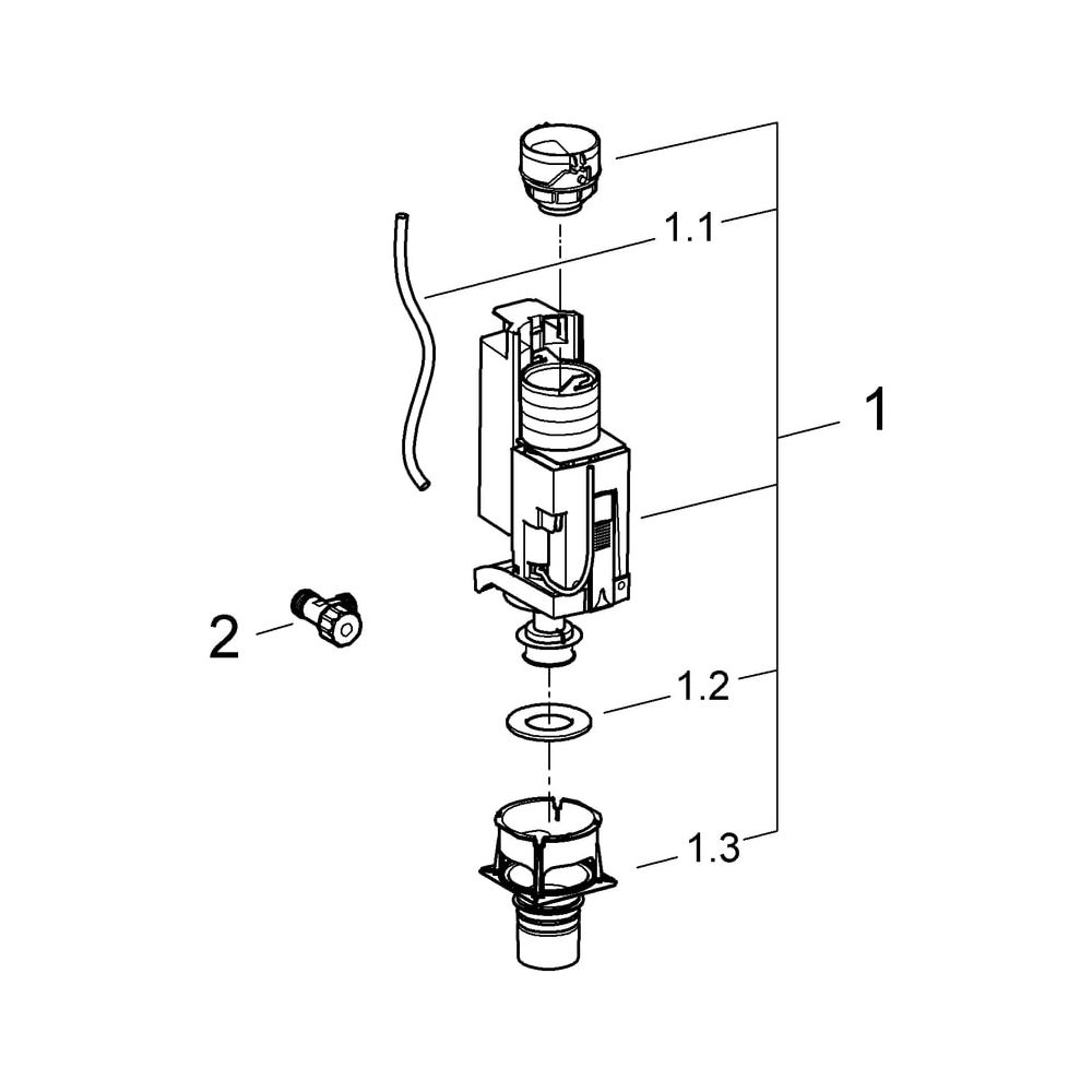 Grohe Umrüstset für Spülkasten 6 Liter, 2-Mengen-Ablaufventil AV1, mit Ventilsitz für 6... GROHE-38735000 4005176837500 (Abb. 8)