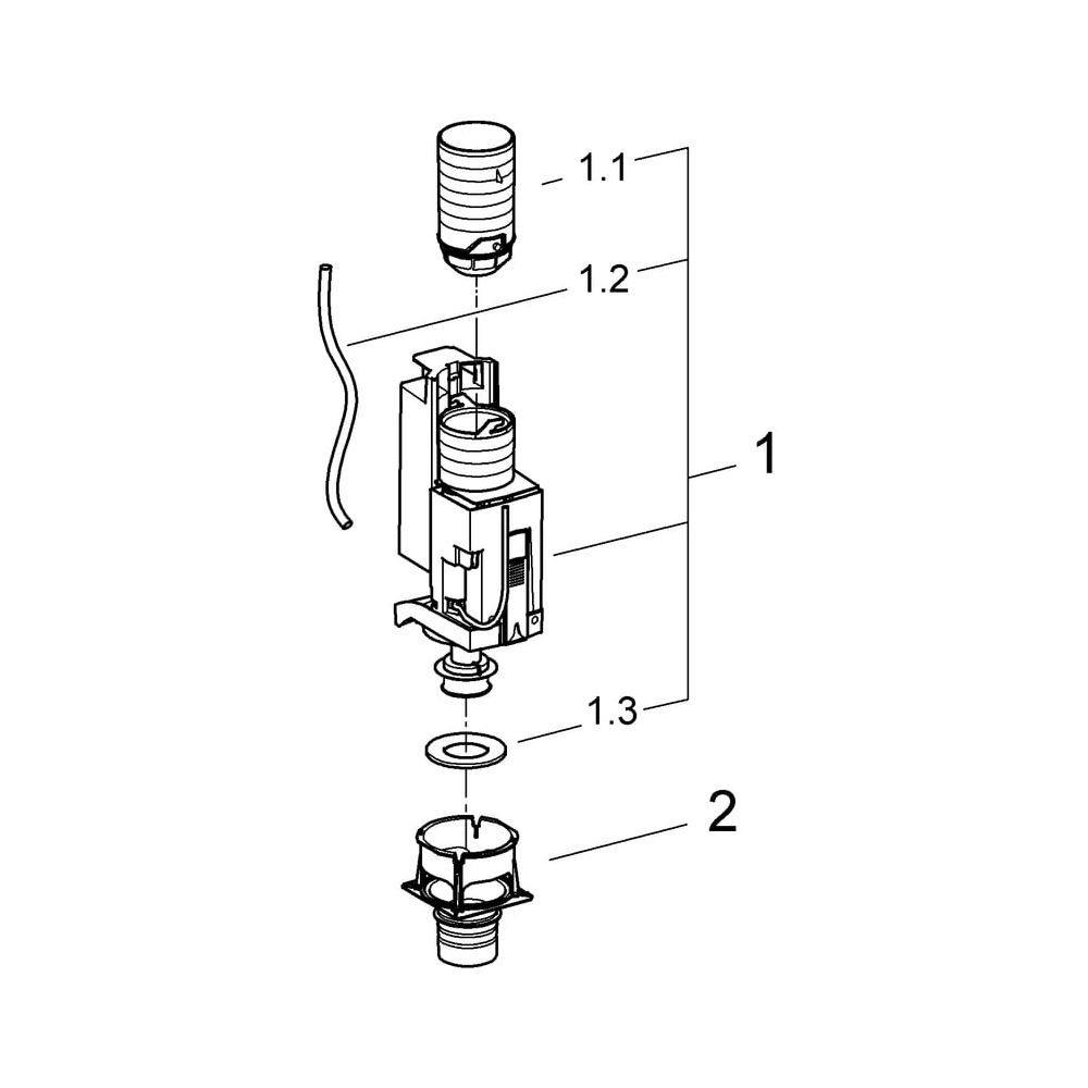 Grohe 2-Mengen-Umrüstset für Spülkasten GD 2, 6-9 Liter einstellbar, 2-Mengen-Ablaufven... GROHE-38736000 4005176837517 (Abb. 7)