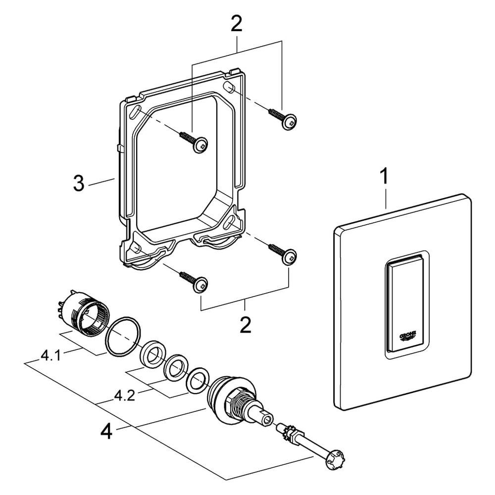 Grohe Skate Cosmopolitan Urinal-Betätigung, 116x144mm, Fertigmontageset für Rapido U od... GROHE-38784SH0 4005176855559 (Abb. 7)