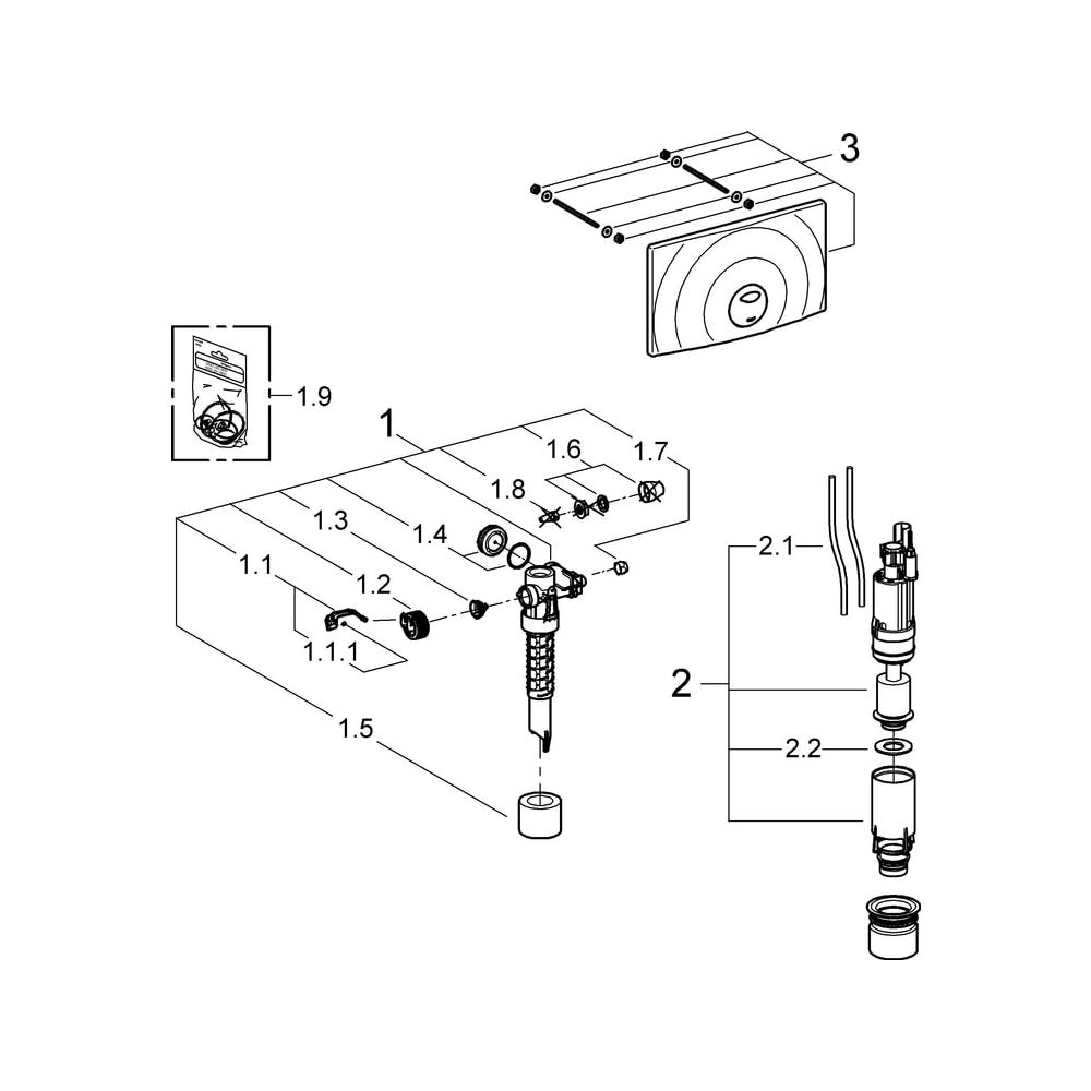 Grohe Umrüstset für 14 Liter-Spülkasten, Chrom, 38815000... GROHE-38815000 4005176866555 (Abb. 5)