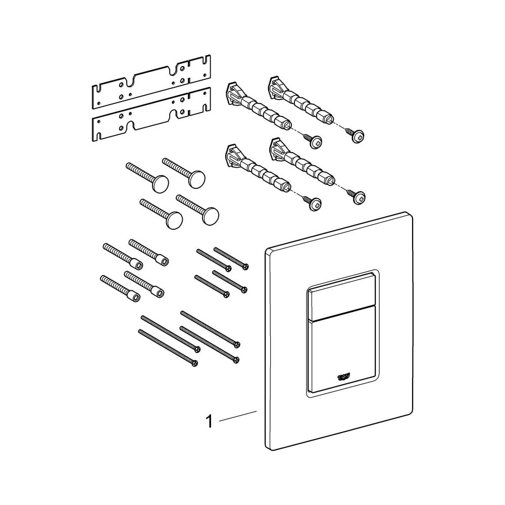 Grohe Skate Cosmopolitan WC-Betätigungsplatte, 2-Mengen-Spülung, Glas, 156x197mm, 38845... GROHE-38845MF0 4005176878619 (Abb. 9)