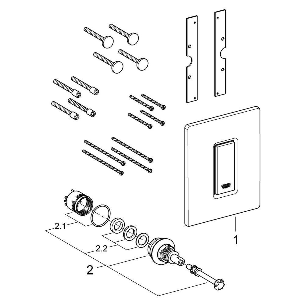 Grohe Skate Cosmopolitan Urinal-Betätigung, 116x144mm, Fertigmontageset für Rapido U od... GROHE-38846KS0 4005176878268 (Abb. 7)
