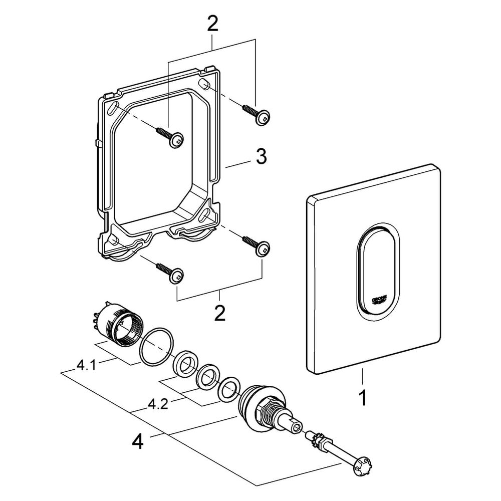 Grohe Cosmopolitan Urinal-Betätigung Arena, Fertigmontageset, für manuelle Betätigung, ... GROHE-38857000 4005176875694 (Abb. 8)