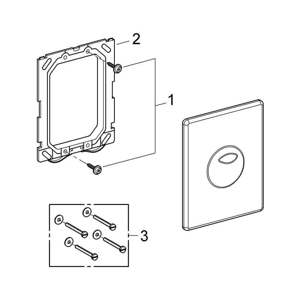 Grohe Skate WC-Betätigung, 156x197mm, senkr. und waag. Montage, 2-Mengen-Spülung oder ... GROHE-38862000 4005176832314 (Abb. 11)