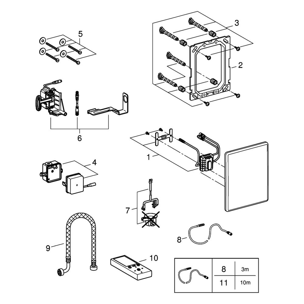 Grohe WC-Steuerung zur Hand-/Fernbetätigung von Spülkästen, für Wandeinbau-Spülkästen 6... GROHE-38934SD0 4005176922800 (Abb. 5)