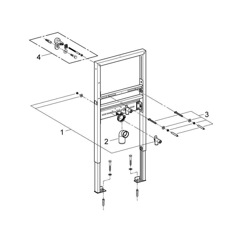 Grohe Rapid SL Waschtisch-Montageelement Trockenbau, BH 113cm, mit Schallschutz, höhenv... GROHE-39052000 4005176935961 (Abb. 5)