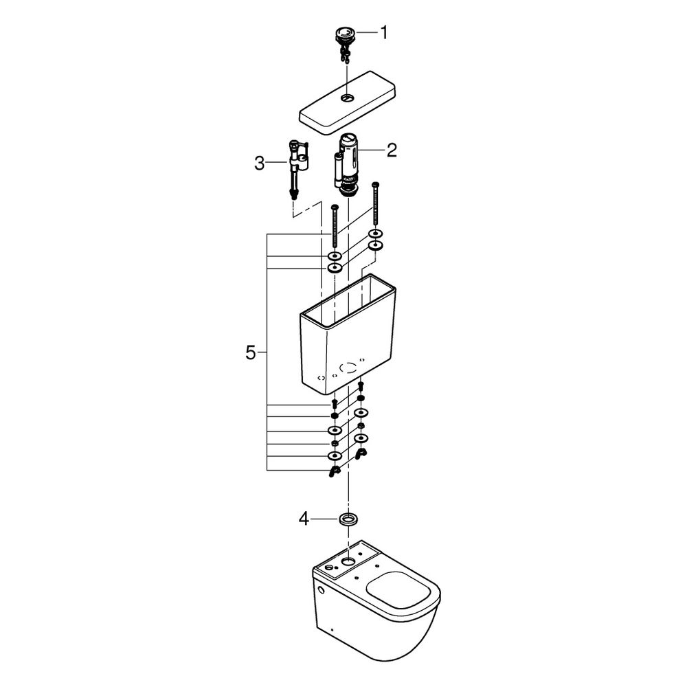 Grohe Aufsatzspülkasten Euro Keramik, Anschluss unten, 382x371x171mm, 2-Mengen-Spülung,... GROHE-39332000 4005176407208 (Abb. 7)