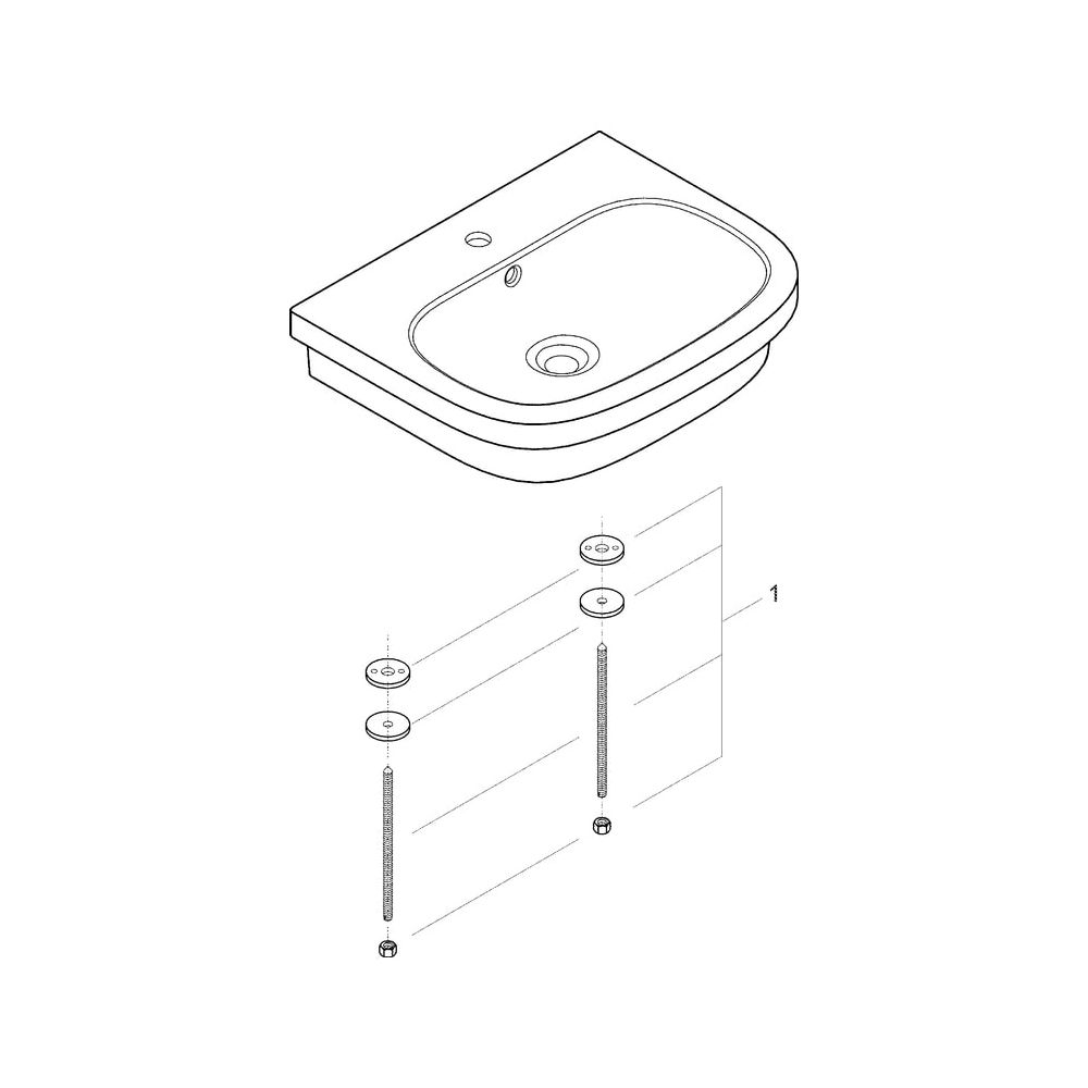 Grohe Aufsatzwaschtisch Alpinweiß, Euro Keramik 60cm, 39337000... GROHE-39337000 4005176407253 (Abb. 6)