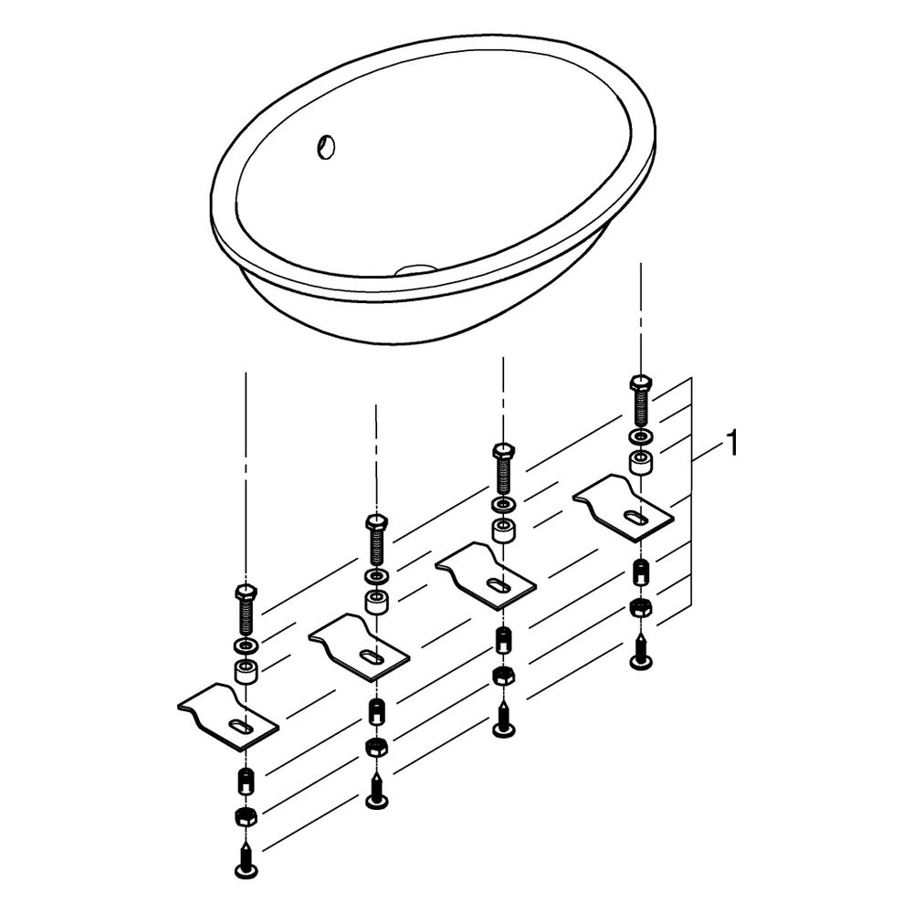 Grohe Unterbauwaschtisch Universal, 560x420mm, aus Sanitärkeramik, Alpinweiß, 39423000... GROHE-39423000 4005176406201 (Abb. 8)