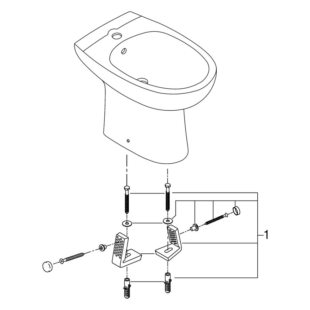 Grohe Standbidet Bau Keramik Alpinweiß, 1 Hahnloch, mit Überlauf, aus Sanitärkeramik, 3... GROHE-39432000 4005176406294 (Abb. 5)