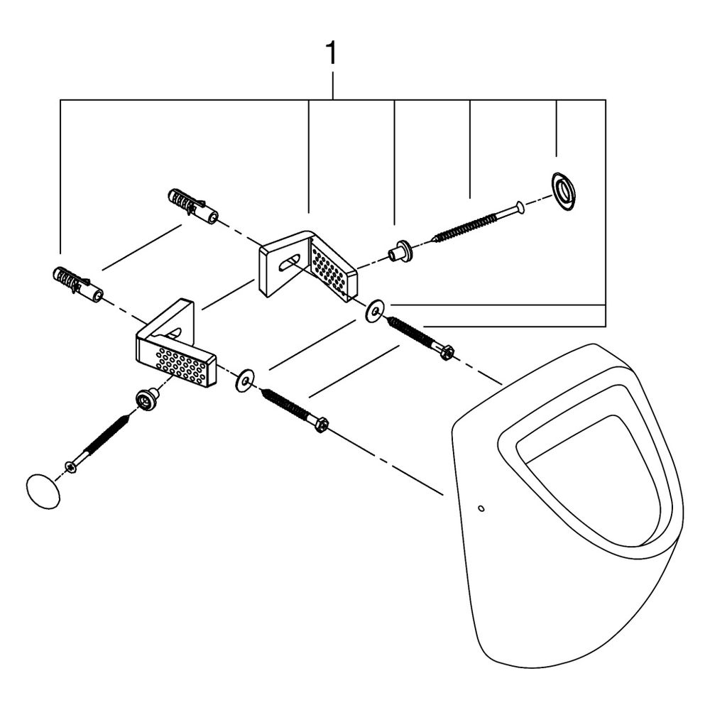 Grohe Urinal Bau Keramik Anschluss von unten, Alpinweiß, 39438000... GROHE-39438000 4005176406355 (Abb. 6)