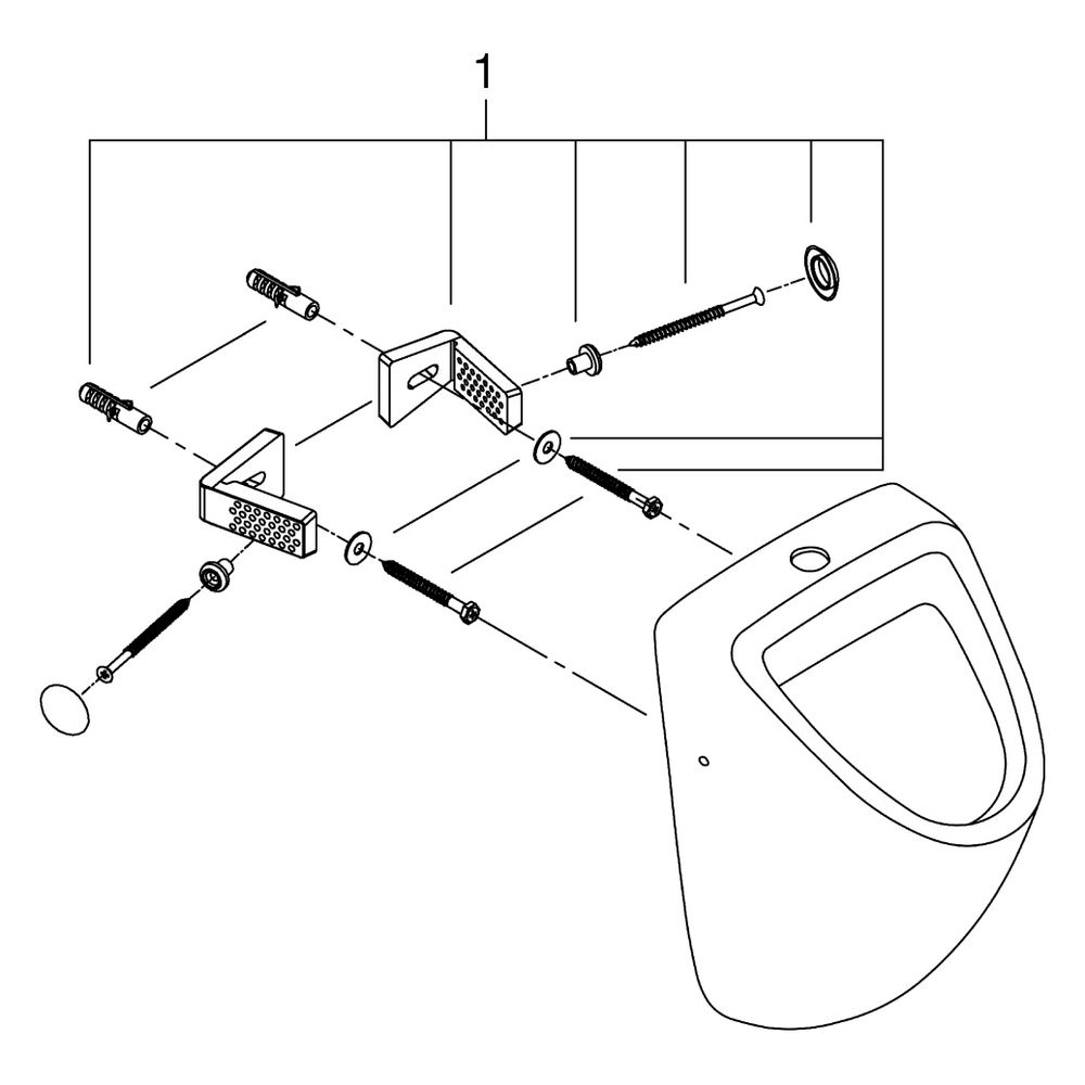 Grohe Urinal Bau Keramik Zulauf von oben, Alpinweiß, 39439000... GROHE-39439000 4005176406362 (Abb. 4)