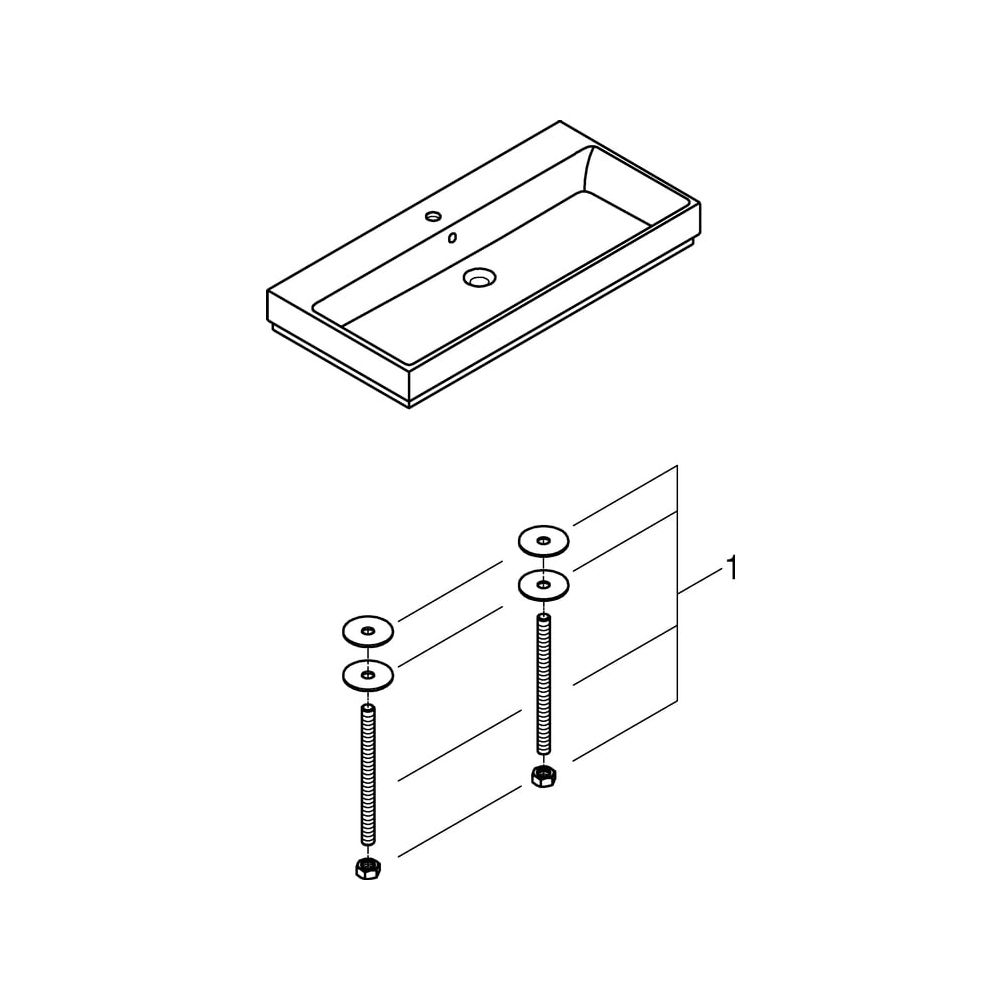 Grohe Cube Keramik Aufsatzwaschtisch 1000mm, PureGuard, Alpinweiß, 3947500H... GROHE-3947500H 4005176442599 (Abb. 7)