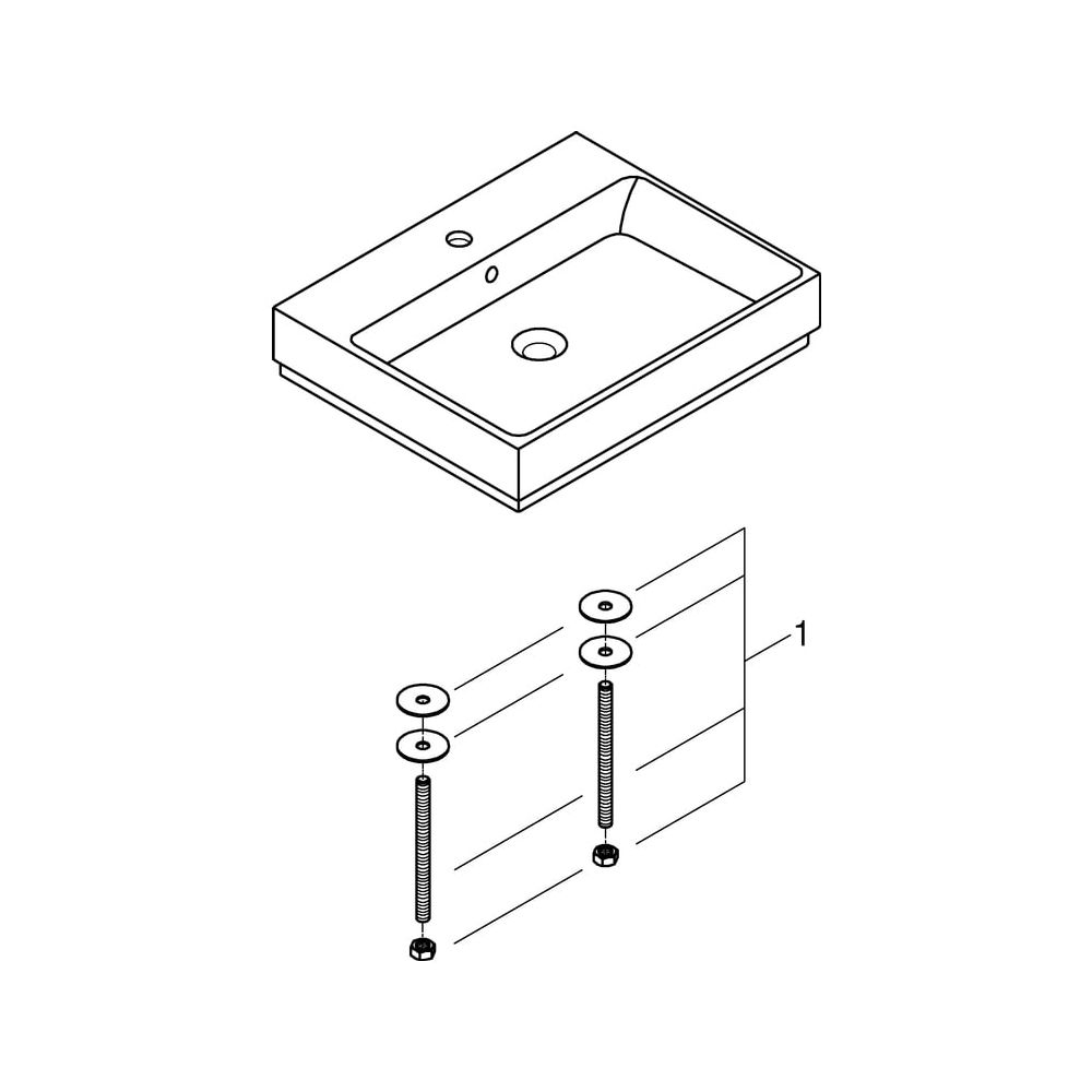 Grohe Cube Keramik Aufsatzwaschtisch 600mm, PureGuard, Alpinweiß, 3947700H... GROHE-3947700H 4005176442612 (Abb. 7)
