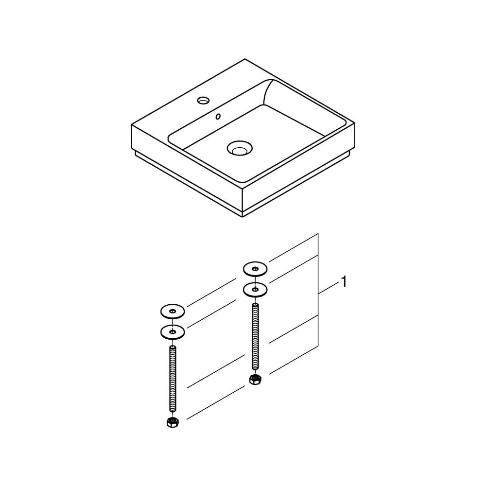 Grohe Cube Keramik Aufsatzwaschtisch 500mm, PureGuard, Alpinweiß, 3947800H... GROHE-3947800H 4005176442629 (Abb. 7)