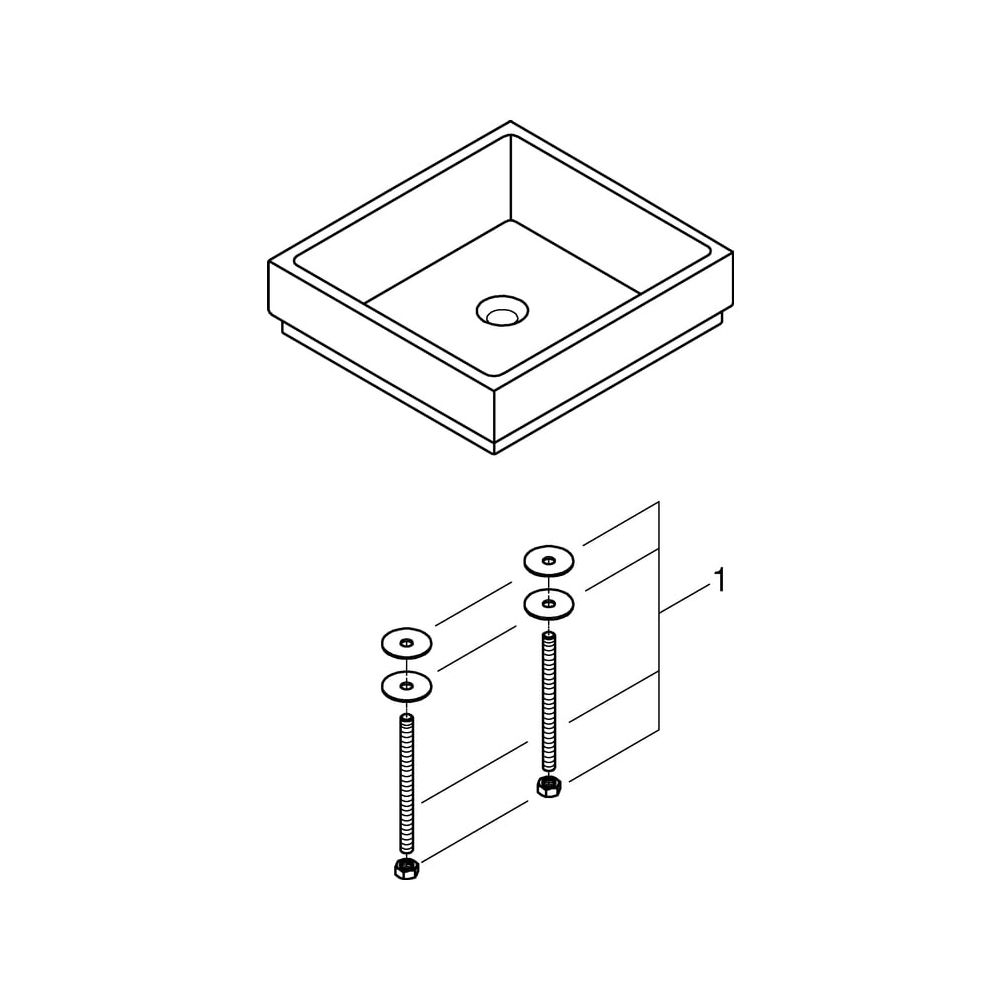 Grohe Aufsatzschale Cube Keramik Aufsatz, 500x130x470mm, PureGuard, Alpinweiß, 3948100H... GROHE-3948100H 4005176442650 (Abb. 7)