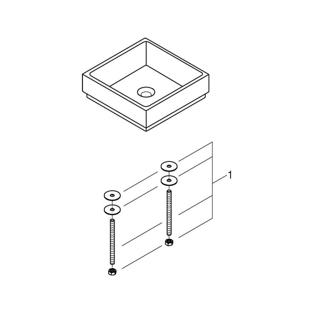 Grohe Aufsatzschale Cube Keramik Aufsatz, 410x130x410mm, PureGuard, Alpinweiß, 3948200H... GROHE-3948200H 4005176442667 (Abb. 7)