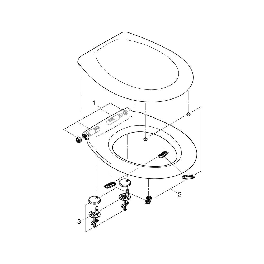 Grohe WC-Sitz Bau Keramik, mit Deckel, Duroplast, werkzeuglos abnehmbar, Alpinweiß, 394... GROHE-39492000 4005176450013 (Abb. 7)