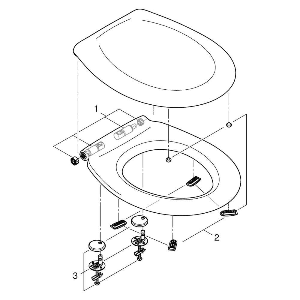 Grohe WC-Sitz Bau Keramik Soft close, mit Deckel, Duroplast, werkzeuglos abnehmbar, Alp... GROHE-39493000 4005176450020 (Abb. 8)