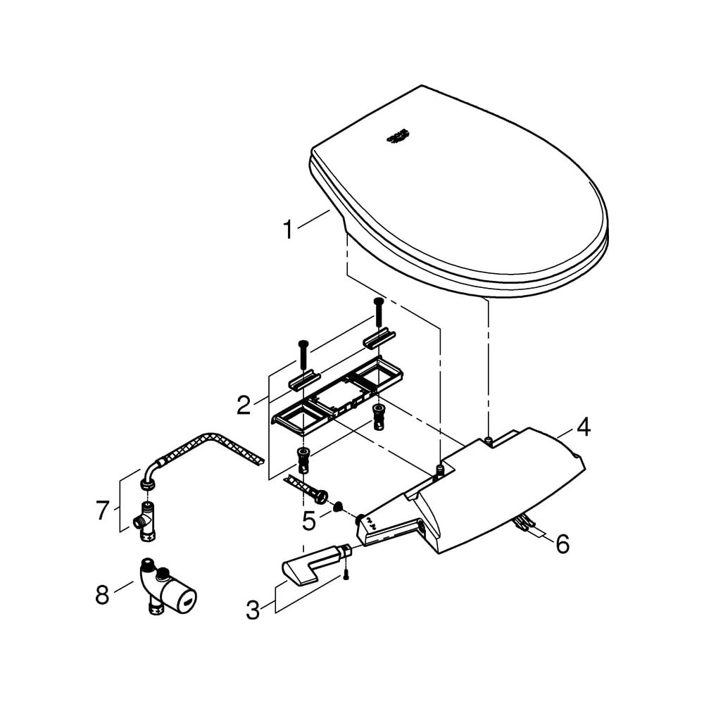 Grohe Bau Keramik Dusch-WC-Aufsatz, Duroplast WC-Sitz mit Absenk-Automatik, 2 separate... GROHE-39648SH0 4005176575310 (Abb. 14)