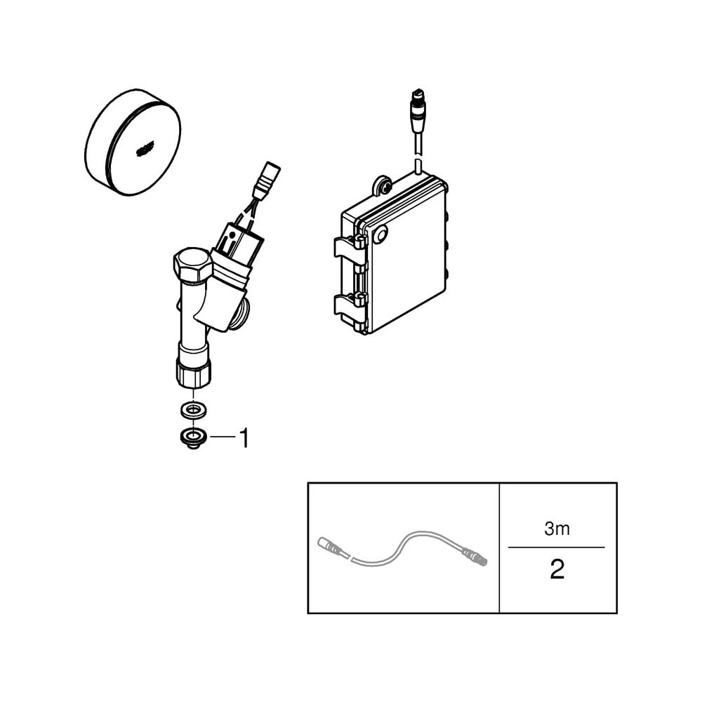 Grohe Absperrventil Switch für Geschirrspüler batteriebetrieben, Chrom, 40402000... GROHE-40402000 4005176633874 (Abb. 7)