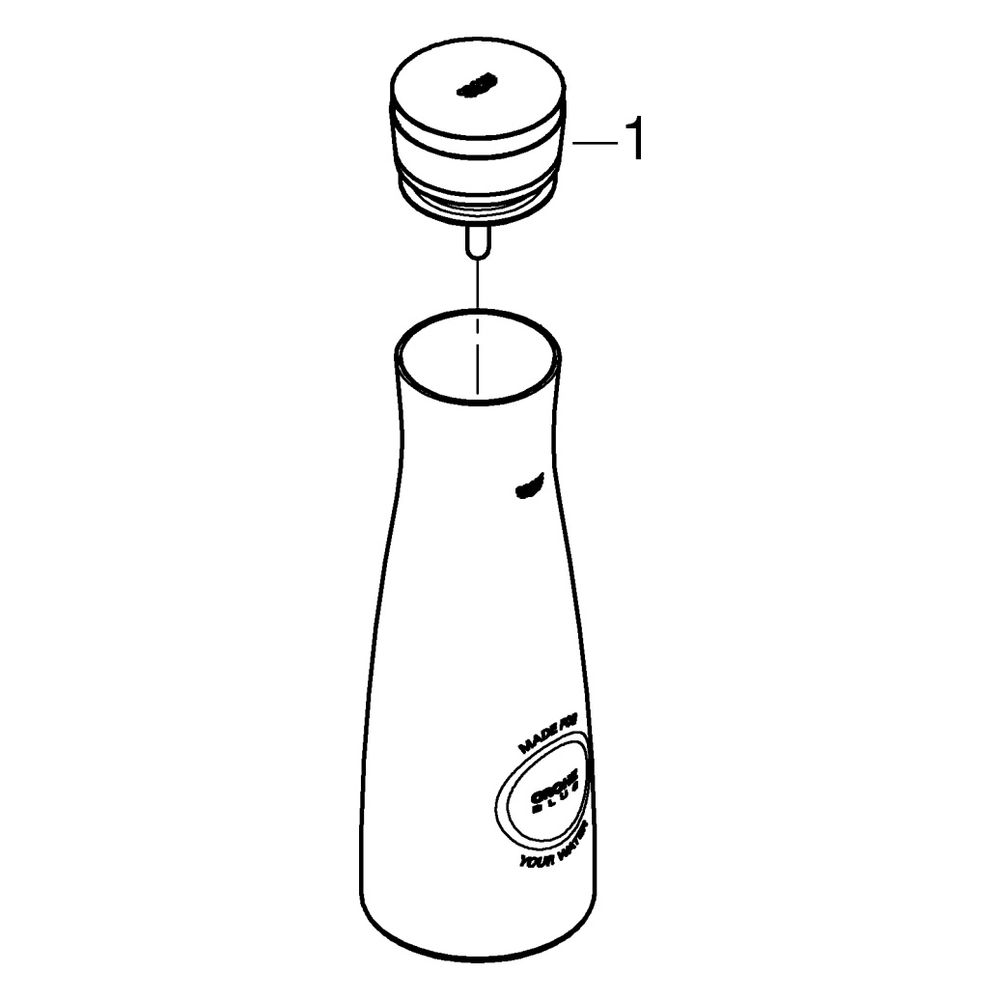 Grohe Glaskaraffe Blue 1 Liter mit Verschluss-Deckelset, 40405001... GROHE-40405001 4005176698019 (Abb. 8)