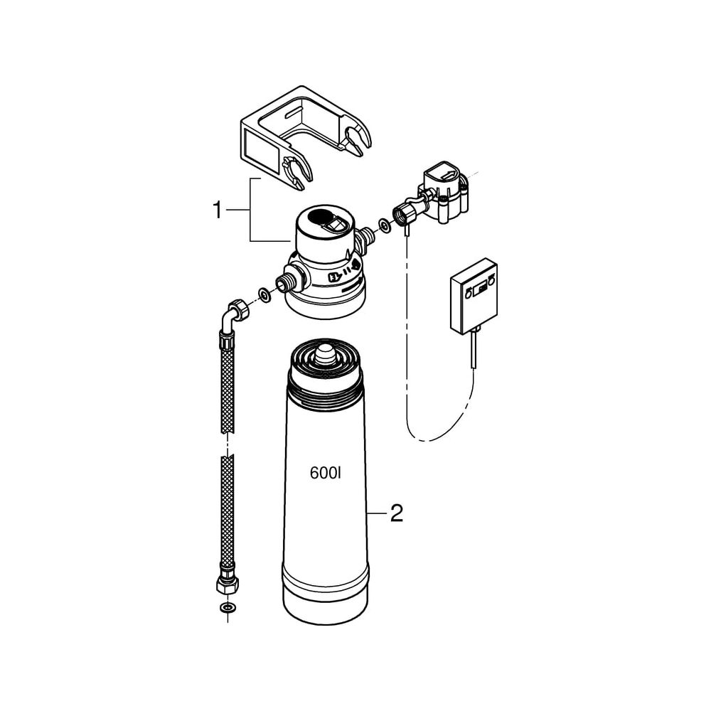 Grohe Filter Grohe Red, mit Filterkopf, für Regionen mit Wasserhärte über 12 Grad KH, z... GROHE-40438001 4005176984105 (Abb. 8)