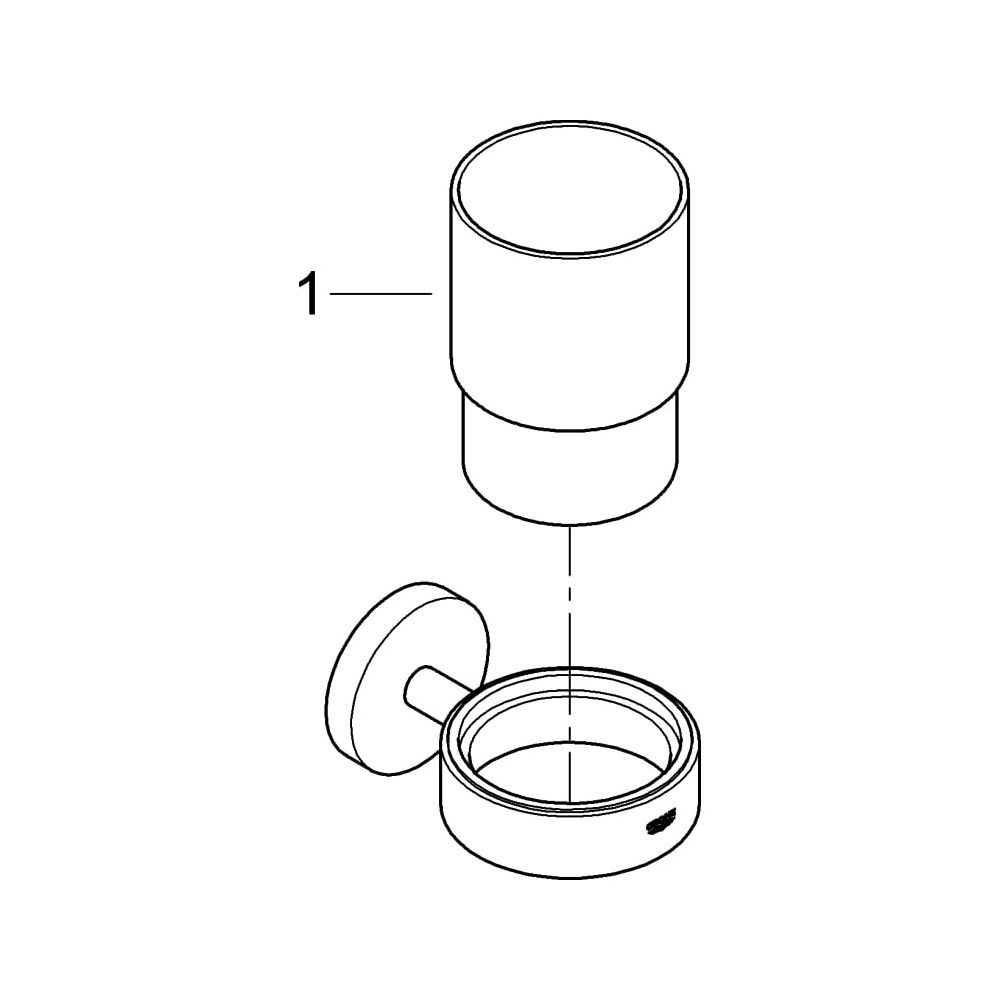 Grohe Essentials Glas mit Halter, Supersteel, 40447DC1... GROHE-40447DC1 4005176413162 (Abb. 6)