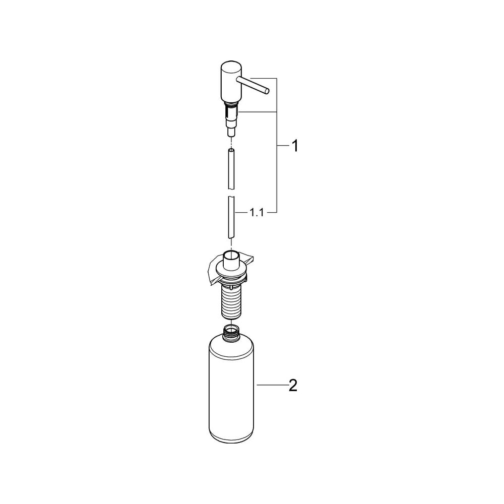 Grohe Cosmopolitan Seifenspender Vorratsbehälter 0,4L, Hard Graphite gebürstet, 40535AL... GROHE-40535AL0 4005176489402 (Abb. 8)