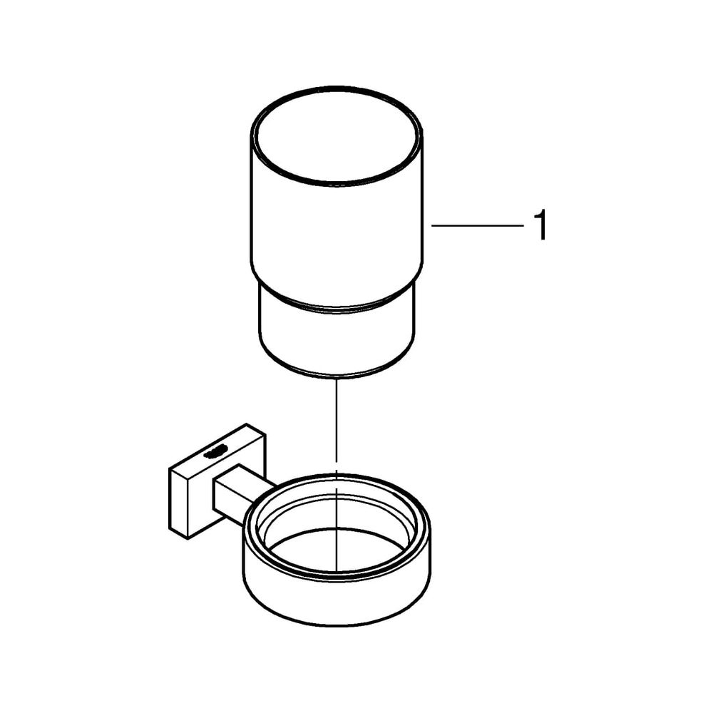 Grohe Essentials Glas Cube mit Halter, Chrom, 40755001... GROHE-40755001 4005176328374 (Abb. 6)