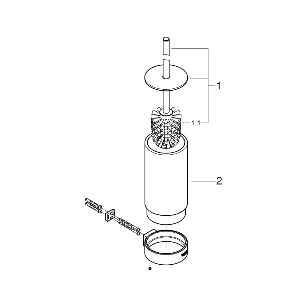 Grohe Selection Toilettenbürstengarnitur, Wandmontage, Glas/Hard Graphite, 41076A00... GROHE-41076A00 4005176578601 (Abb. 8)