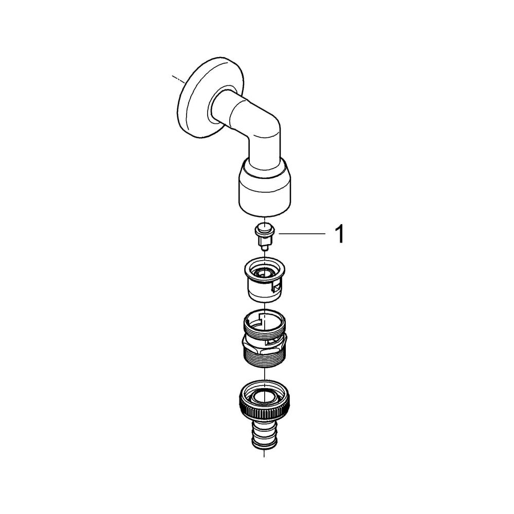 Grohe Original WAS Schlauchanschlussbogen DN 15, Wandmontage, Rohrbelüfter Bauform HB, ... GROHE-41126000 4005176282447 (Abb. 5)
