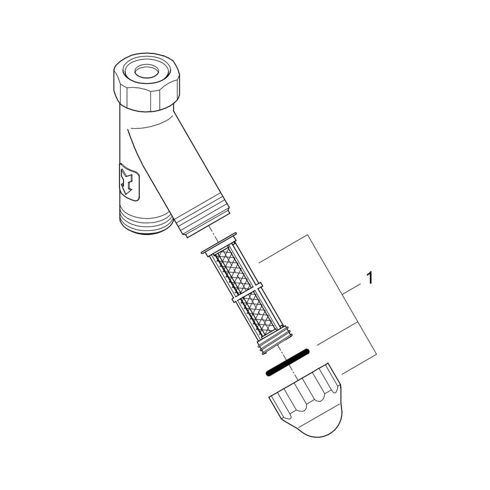 Grohe Original WAS Schrägfilter DN 20 für Wassertemperaturen bis plus 80 Grad C, Klarsi... GROHE-41275000 4005176280481 (Abb. 5)