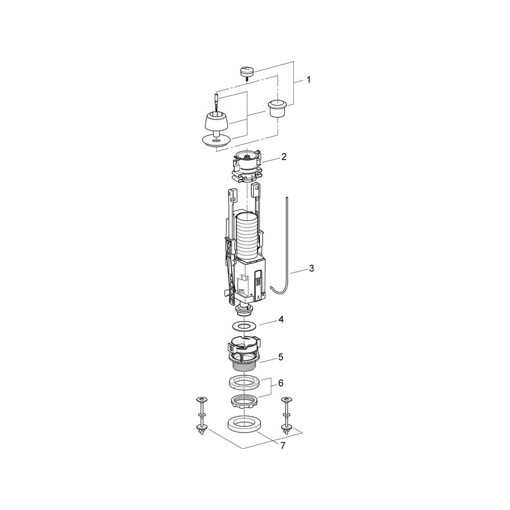 Grohe Eco-Ablaufventil, AV1, 2-Mengen, Druckknopfbetätigung, Mattchrom/Chrom, 42297PI0... GROHE-42297PI0 4005176832048 (Abb. 5)
