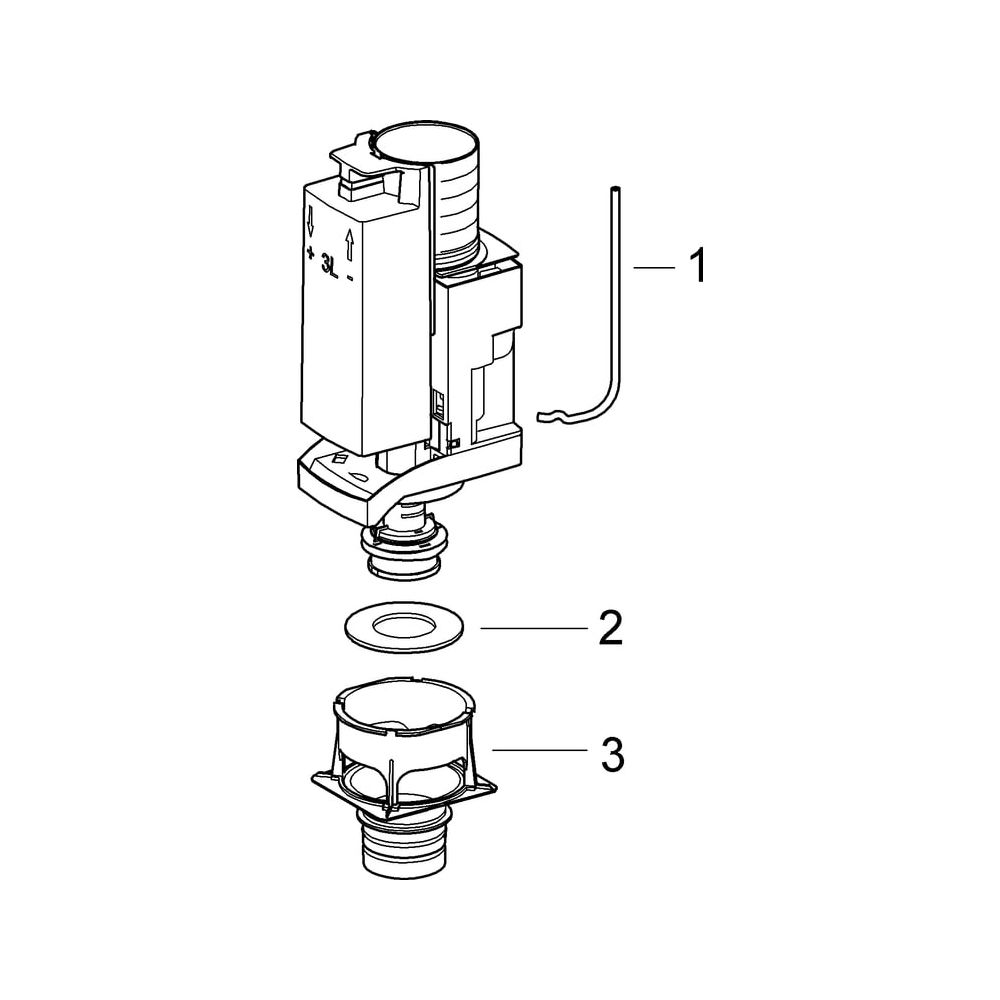 Grohe Ablaufventil AV1 komplett pneumatisches mit zwei Funktionen, 2 Mengen oder Start/... GROHE-42314000 4005176835636 (Abb. 6)