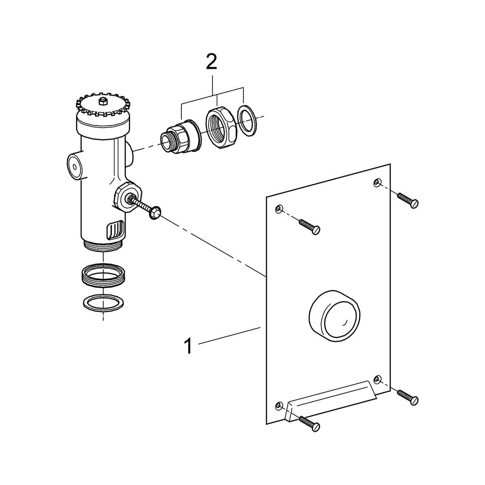 Grohe WC-Druckspüler Wandeinbau DN 20 Austauscharmatur Modell 66304200, Edelstahl-Abdec... GROHE-42902000 4005176167010 (Abb. 5)