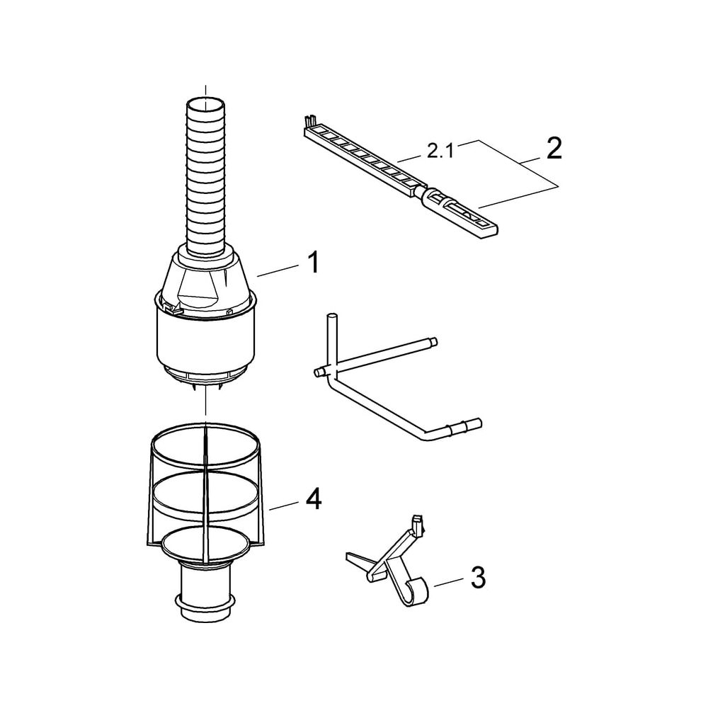 Grohe Umrüstgarnitur, einschließlich Ablaufventil 3/8", für Start und Stopp Betätigung,... GROHE-42937000 4005176164842 (Abb. 3)
